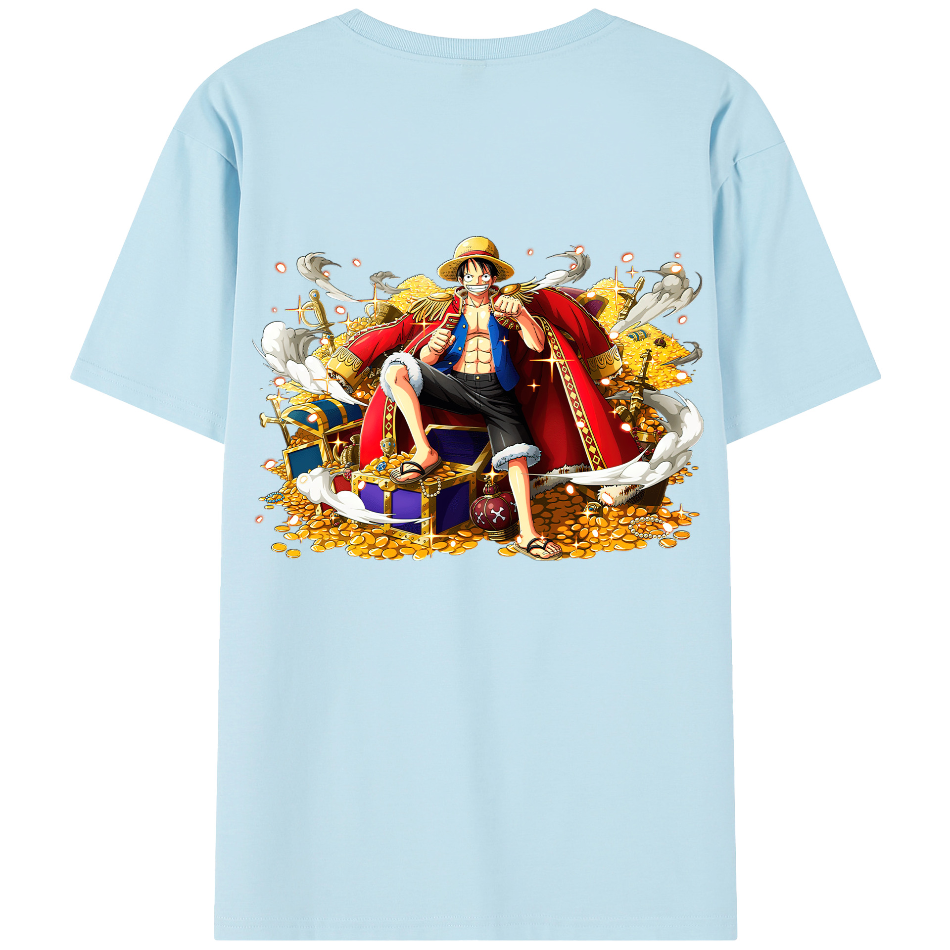 ワンピース モンキー・D・ルフィ ONE PIECE Monkey D. Luffy 綿100％半袖Tシャツ（背面プリント）